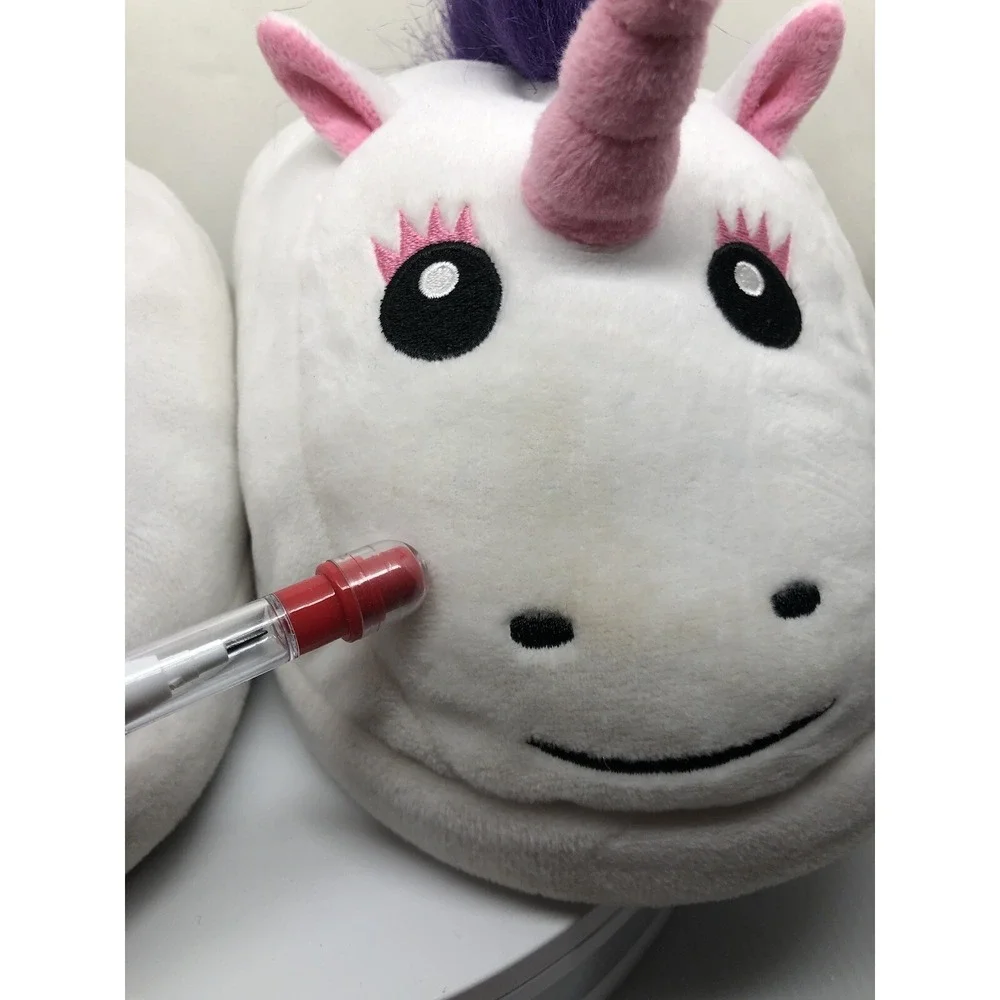 Girls Slippers Unicorn Face Plush Slippers 10